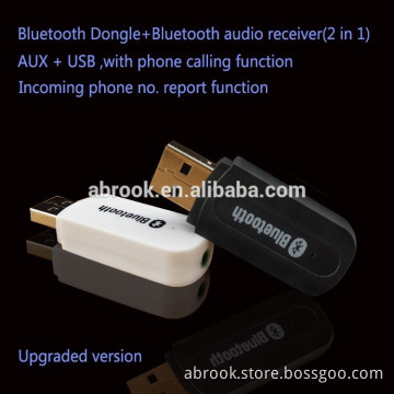 3.5mm usb bluetooth dongle adapter V2.1 with incoming phone no. report
